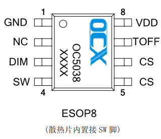 90V耐压15W车灯驱动芯片,OC5038