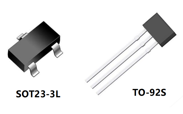 JYM27278 SOT23-3L TO92S封装尺寸图 霍尔传感器贴片直插外形规格